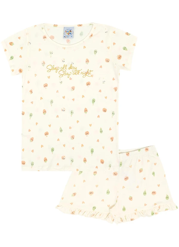 Pulla Bulla - Pijama Meia Malha Bege