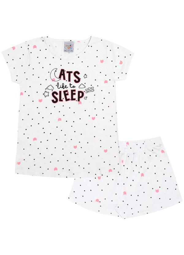 Pulla Bulla - Pijama Meia Malha Feminina Branco