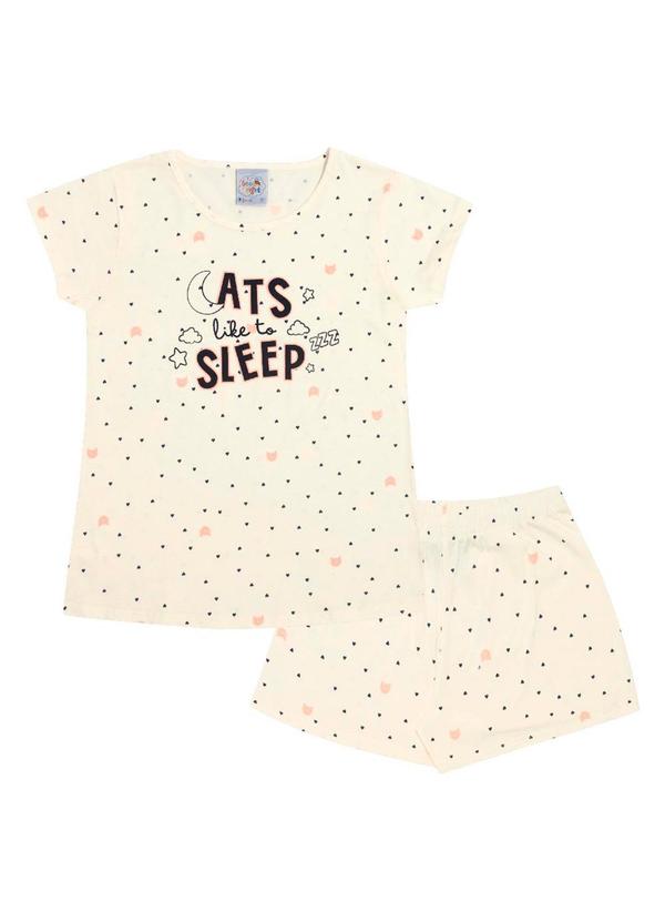 Pulla Bulla - Pijama Meia Malha Feminina Branco