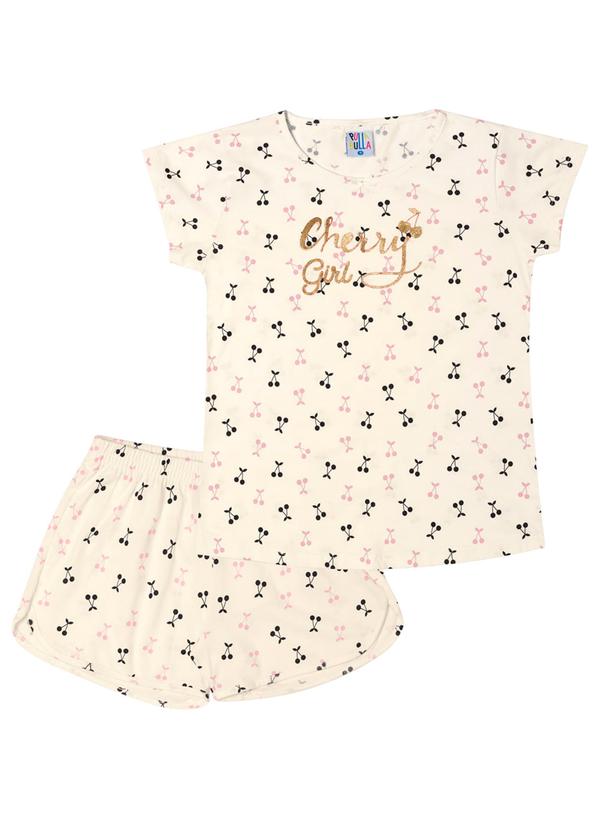 Pulla Bulla - Pijama Meia Malha Feminina Branco