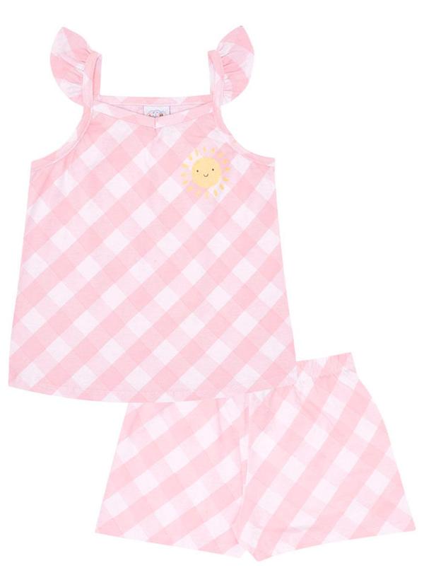 Pulla Bulla - Pijama Meia Malha Feminina Rosa