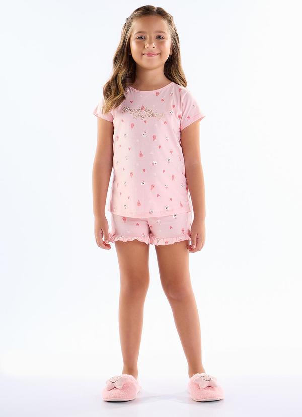 Pulla Bulla - Pijama Meia Malha Rosa