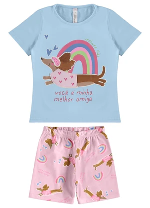 Malwee Kids - Pijama Melhor Amiga Azul Claro - MALWEE KIDS