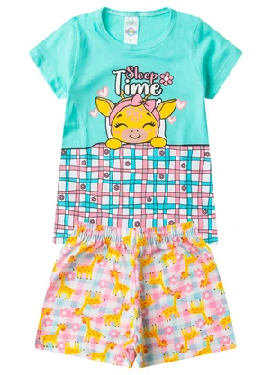 Rovitex - Pijama Menina Brilha no Escuro Kappes Azul - ROVITEX