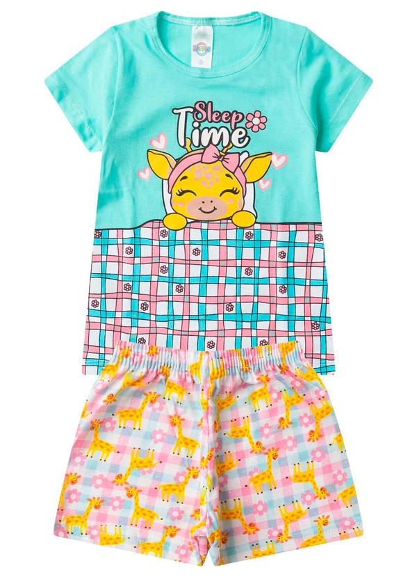 Rovitex - Pijama Menina Brilha no Escuro Kappes Azul