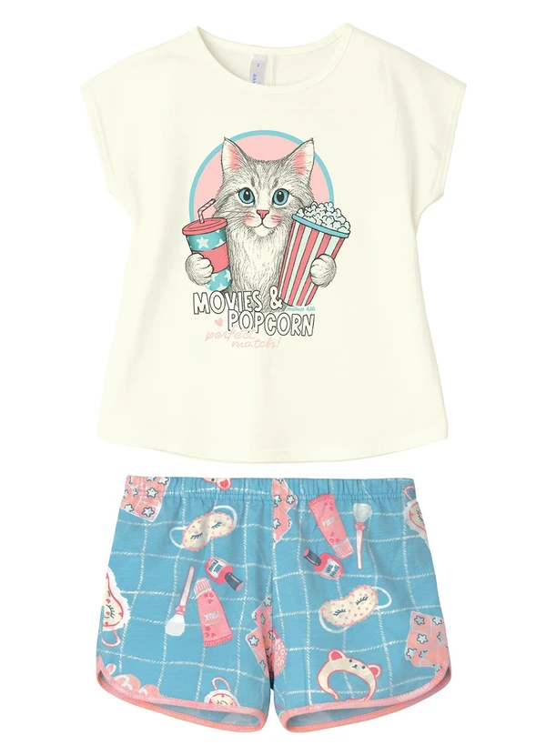 Malwee Kids - Pijama Movies & Popcorn Bege Off White