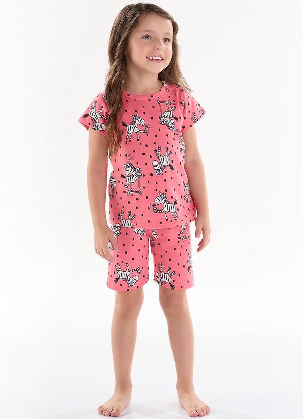 Up Baby - Pijama para Menina Blusa e Ciclista Rosa