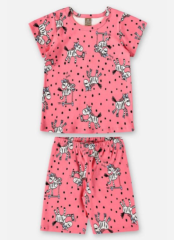 Up Baby - Pijama para Menina Blusa e Ciclista Rosa 2