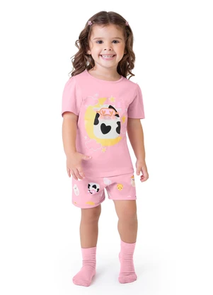 Malwee Kids - Pijama Rosa Claro Vaquinha Menina - MALWEE KIDS