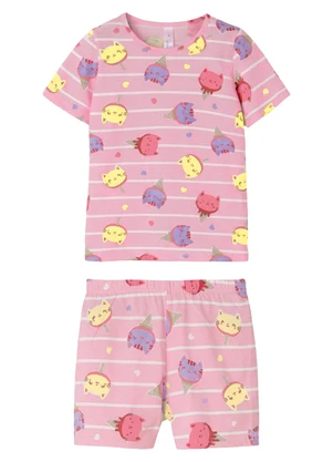 Malwee Kids - Pijama Sorvetes de Gatinhos Rosa Claro - MALWEE KIDS