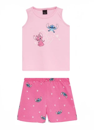 Malwee Kids - Pijama Stich® Menina Rosa Claro - MALWEE KIDS