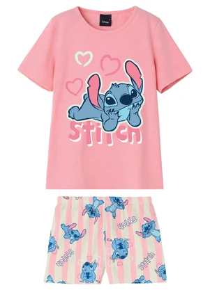 Malwee Kids - Pijama Stitch Stripes Disney® Rosa Claro - MALWEE KIDS