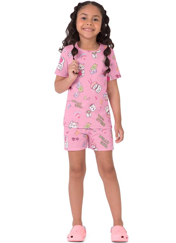 Malwee Kids - Pijama Sushi que Brilha no Escuro Rosa