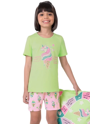 Malwee Kids - Pijama Unicórnio e Fronha Verde Claro - MALWEE KIDS