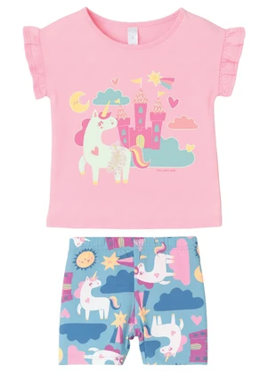 Malwee Kids - Pijama Unicórnio que Brilha no Escuro Azul Claro - MALWEE KIDS