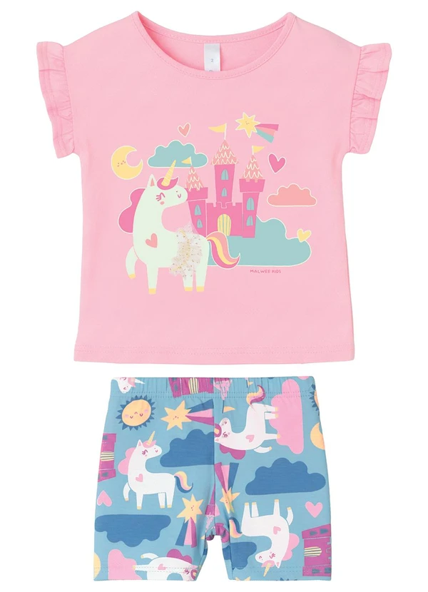 Malwee Kids - Pijama Unicórnio que Brilha no Escuro Azul Claro
