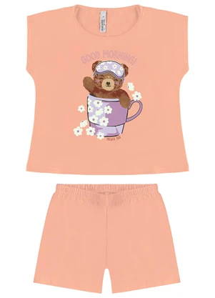 Malwee Kids - Pijama Ursinho que Brilha no Escuro Laranja Claro - MALWEE KIDS