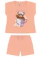 Malwee Kids - Pijama Gatinho que Brilha no Escuro Lavanda - variação: Pijama Ursinho que Brilha no Escuro (Laranja Claro