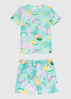 Malwee Kids - Pijama Verão Tropical Verde Água - MALWEE KIDS