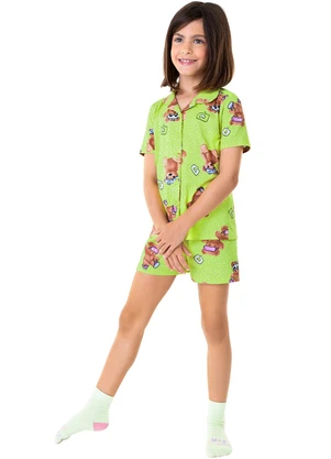 Malwee Kids - Pijama Verde Ursinhos Brilha no Escuro Menina - MALWEE KIDS