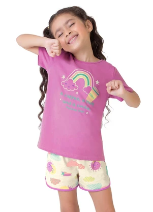 Malwee Kids - Pijama Violeta Coffee, Hug And Smile Menina - MALWEE KIDS