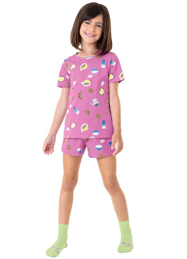 Malwee Kids - Pijama Violeta Cookies Brilha no Escuro Menina