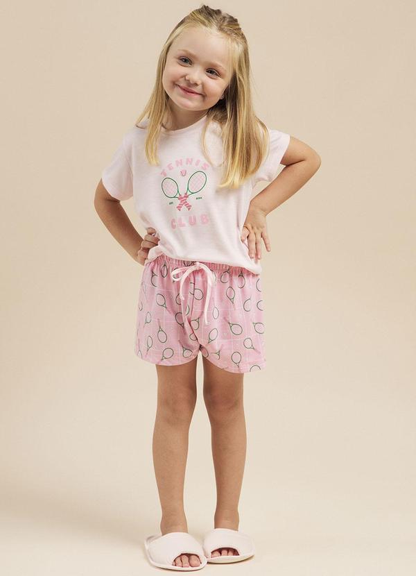 Aurora Joaquina - Conjunto Short Doll Manga Curta Infantil Estampado