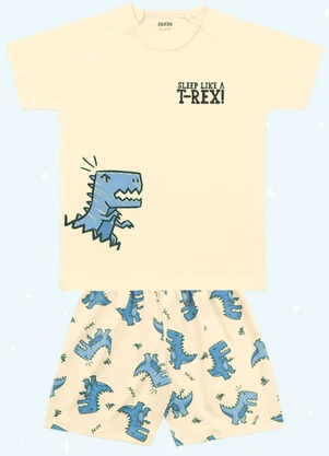 Fakini Kids - Cj.Pijama Camiseta/Bermuda Amarelo - FAKINI KIDS