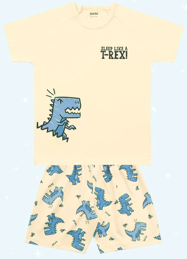 Fakini Kids - Cj.Pijama Camiseta/Bermuda Amarelo