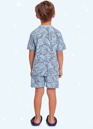 Fakini Kids - Cj.Pijama Camiseta/Bermuda Azul - FAKINI KIDS