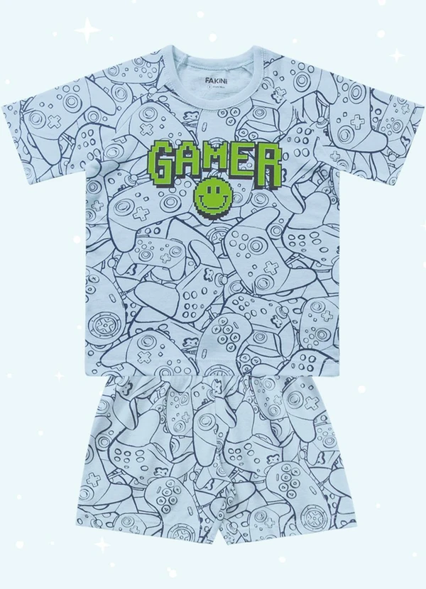 Fakini Kids - Cj.Pijama Camiseta/Bermuda Azul 3