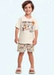 Fakini Kids - Cj.Pijama Camiseta/Bermuda Bege - variação: Bege