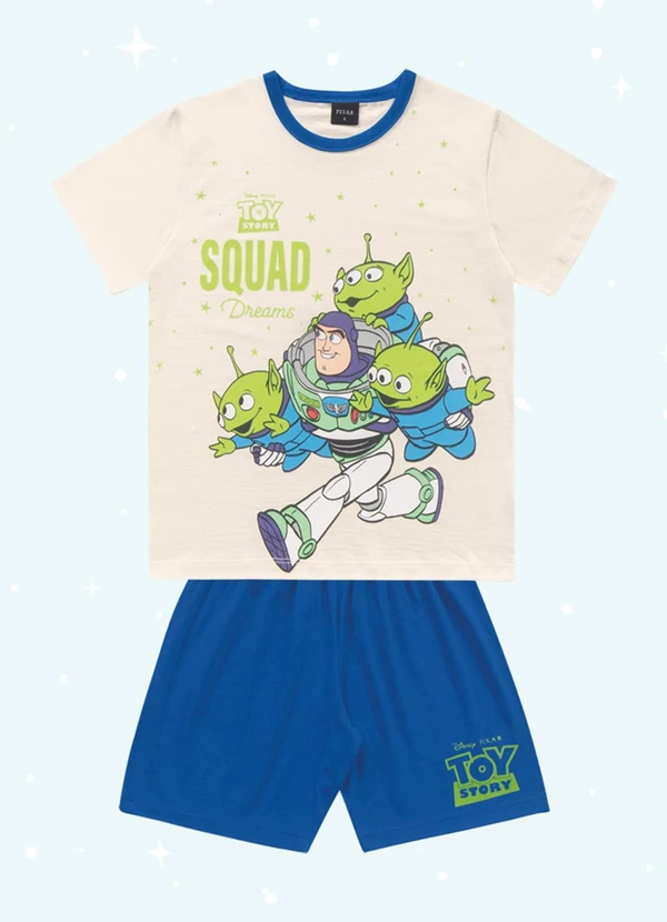 Fakini Kids - Cj.Pijama Camiseta/Bermuda Toy Story Bege 3