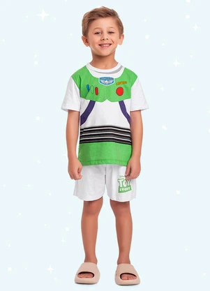 Fakini Kids - Cj.Pijama Camiseta/Bermuda Toy Story Branco - FAKINI KIDS