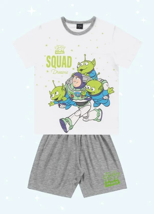 Fakini Kids - Cj.Pijama Camiseta/Bermuda Toy Story Branco - FAKINI KIDS