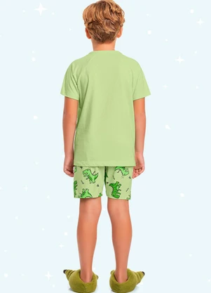 Fakini Kids - Cj.Pijama Camiseta/Bermuda Verde - FAKINI KIDS