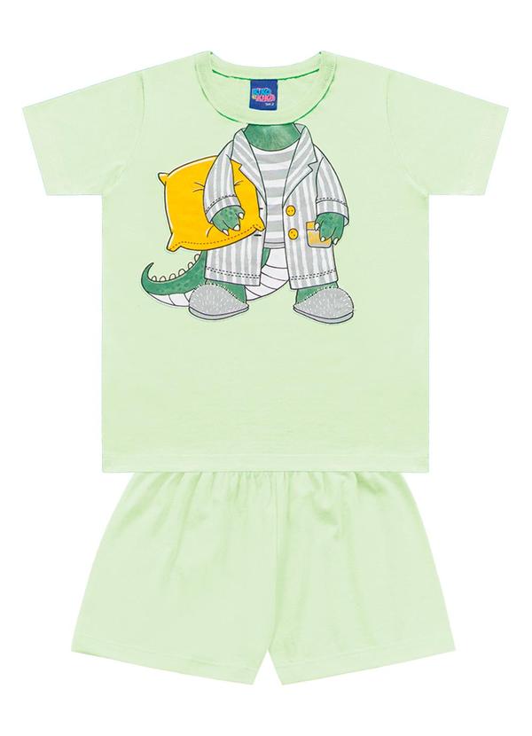 Kiko e Kika - Conjunto Pijama Camiseta e Bermuda Verde