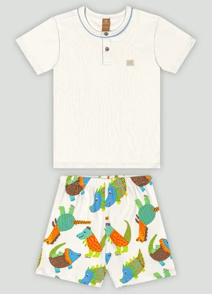 Conjunto de Pijama com Camiseta Up Baby Branco - UP BABY