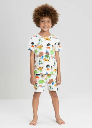 Conjunto de Pijama com Camiseta Up Baby Branco - UP BABY