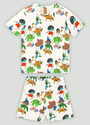 Conjunto de Pijama com Camiseta Up Baby Branco - UP BABY