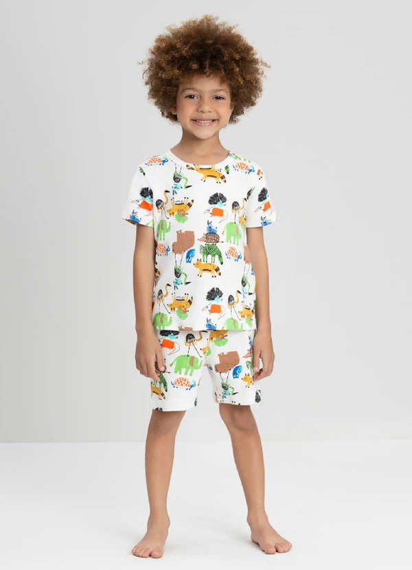 Up Baby - Conjunto de Pijama com Camiseta Up Baby Branco