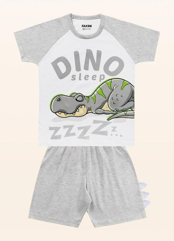 Fakini Kids - Conjunto Pijama Camiseta/Bermuda Branco