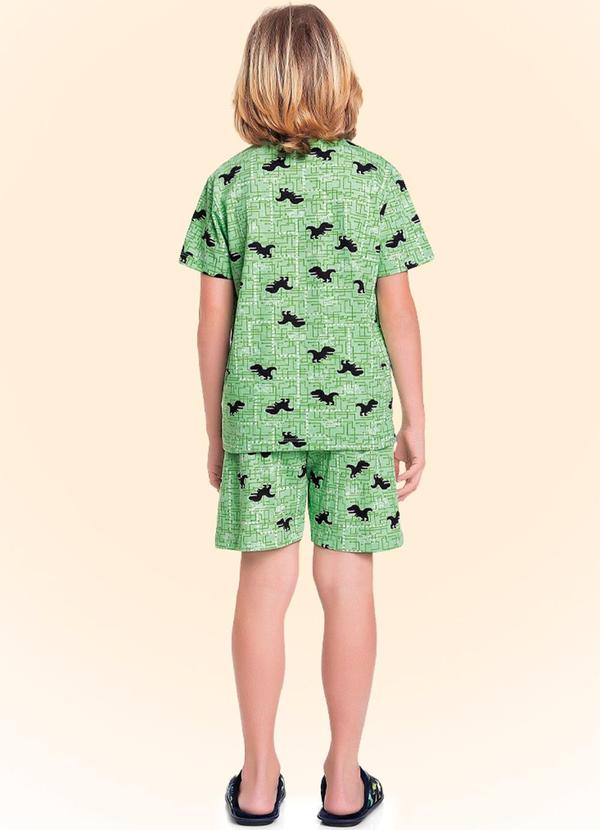 Fakini Kids - Conjunto Pijama Camiseta Decote V/Bermuda Verde 2