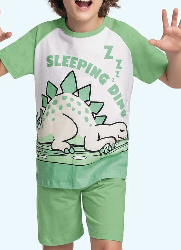 Fakini Kids - Conjunto Pijama Camiseta e Bermuda Verde 3