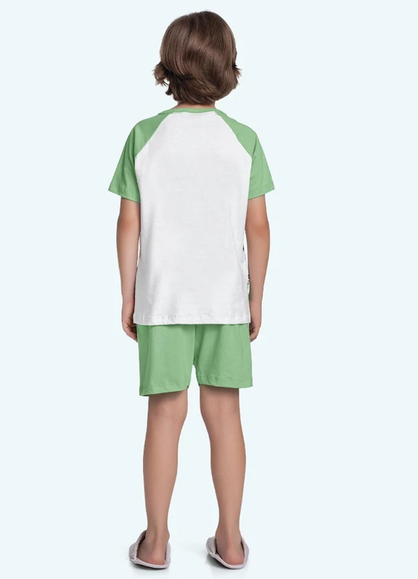 Fakini Kids - Conjunto Pijama Camiseta e Bermuda Verde 4