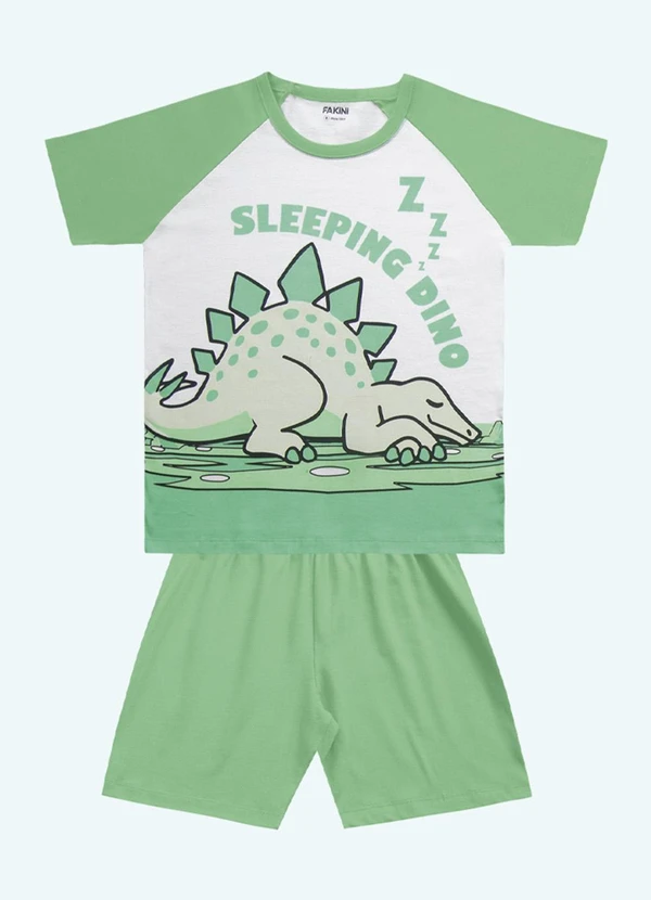 Fakini Kids - Conjunto Pijama Camiseta e Bermuda Verde 5