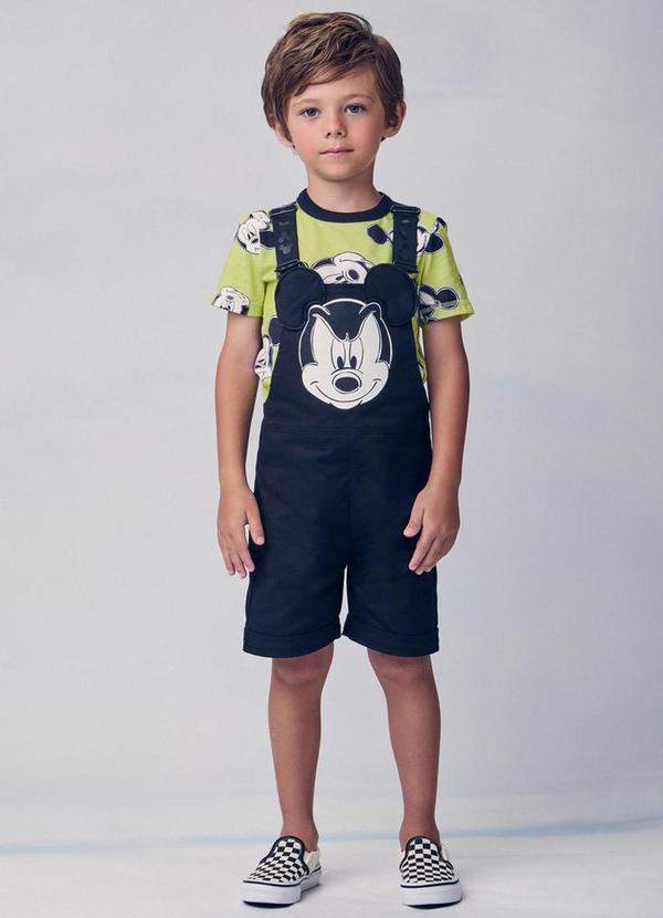 Youccie - Jardineira de Sarja do Mickey Preto 1