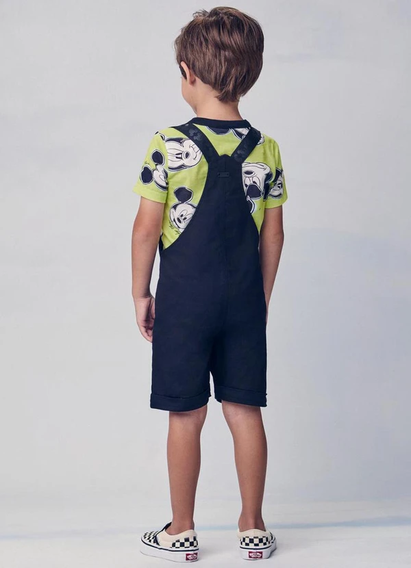 Youccie - Jardineira de Sarja do Mickey Preto 2