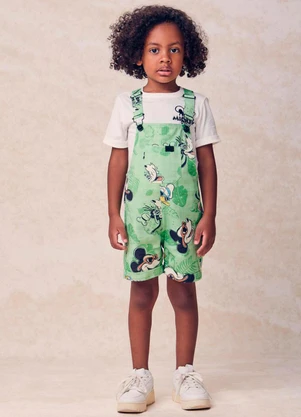 Youccie - Jardineira do Mickey e Amigos Verde - YOUCCIE