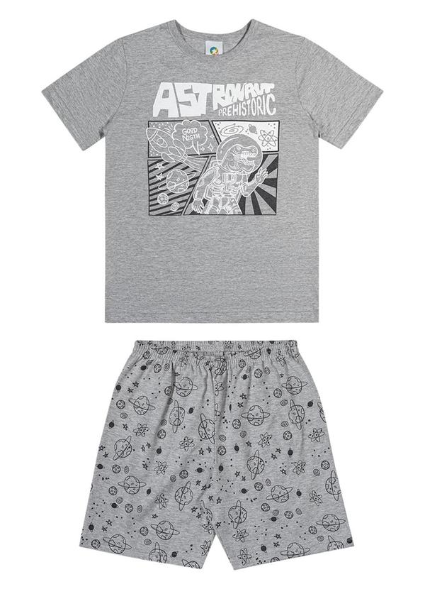 Alenice - Pijama Aventuras de um Dino Astronauta Cinza